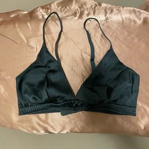 Emerald green silk bralette size small